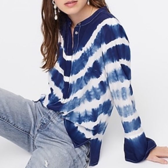 J Crew PINK Tie Dyed 100% SILK tunic NWT XS - Picture 3 of 11